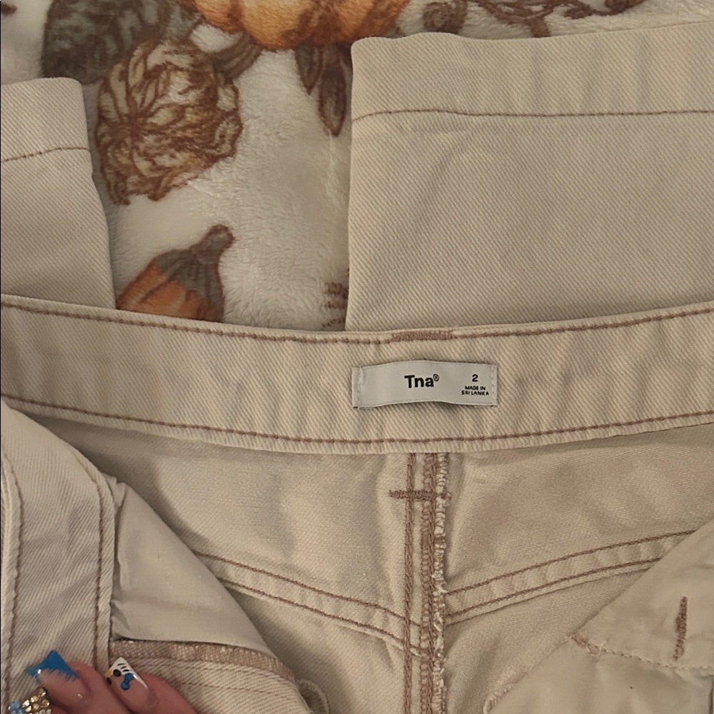 TNA Cream Straight Leg Women Jeans